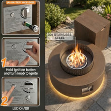 2-Piece 30" Propane Fire Pit Table for Outside Patio with Hidden Tank Table