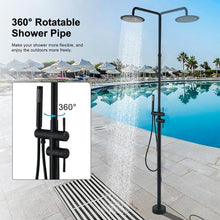 RBROHANT Freestanding Outdoor Shower Adjustable with Rain Shower Head Matte Black