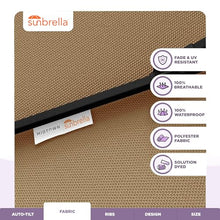 Midtown Umbrellas Lean - 8 Ft Patio Umbrella, Heather Tan Canopy