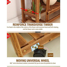 OJKJGYTF Plant Stand 4 Layers Plant Shelves Wood Flower Stand Pot Bonsai Display Wheels Storage Rack Holder Organizer Patio Garden Home Flower Stand