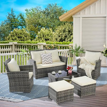 Patio Furniture Set with Small Outdoor Table, All-Weather Wicker, Breathable Polyester Cushions, Patio Bar Set w/ Sillas para Balcon, Sillas para Patio Exterior, Easy-to-Clean, Durable (Beige)