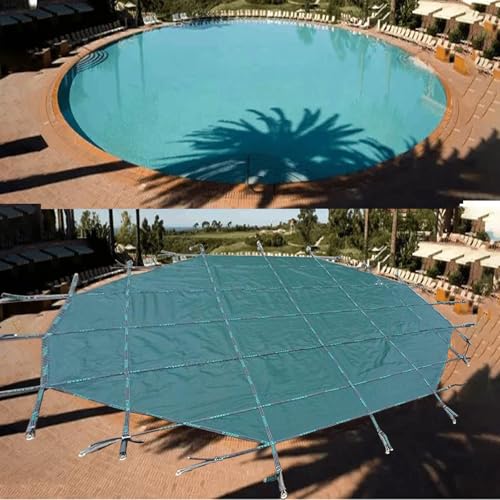 CHZDPP Winter In-Ground Pool Covers, Round High Density Pool Safety Cover with Installation Hardware, Reinforced Edges & Triple Stitched(39.5ft/1204cm)