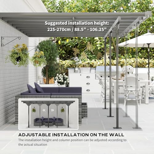 Outsunny 14.5' x 10' Outdoor Polycarbonate Pergola Gray