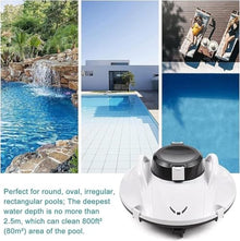 RKUVPAE Robotic Pool Cleaner for Above Ground, Automatic Cordless Pool Vacuum Pool Ultra Strong Dual Motors Self-Parking Pool Robot Cleaners for Inground Flat Pools Up to 85㎡, Lasts 120 Mins