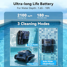 Sat30 Sonar Navigation Pool Vacuum for Inground Above Ground Pools, Climb Stairs Pool Cleaner with 3 Modes, Powerful Suction, Self-Parking, Wall&Waterline Cleaning Pool Robot, Clean Up to 2150 Sq.Ft