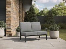Winston Stanford Cushion Outdoor Loveseat with Left Arm Textured Pewter