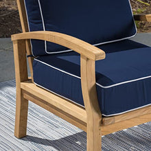 Tortuga Outdoor Jakarta Teak 4-Piece Club Chairs & 2 Ottomans Outdoor Furniture Set Brown