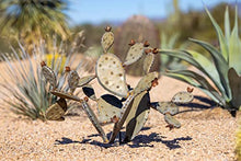 Desert Steel Prickly Pear Cactus - Indoor/Outdoor Metal Yard Art & Yard Decor, All Weather - Round (20”H x 26”W x 23" D)