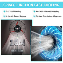 DFEDHF Black Oscillating Misting Fan, 11 Gallon Large Capacity Tank, 3 Speed Setting, Heavy Duty Outdoor Fan Misters for Cooling, Industrial, Commercial, 81cm/31.9in