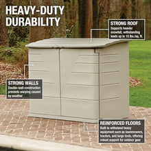 Rubbermaid Large Horizontal Resin Outdoor Storage Shed With Floor (5 x 4 Ft) Weather Resistant, Beige/Brown, Organization for Home/Backyard/Pool Chemicals/Toys/Garden Tools/Porch/Patio Cushions