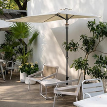 EUQKKWLOY Outdoor Rectangular Patio Umbrella, Beach Canopy, Half Parasol, Garden Shade, UV Protection, Lightweight, No Base Required, White 250x130cm