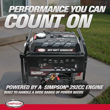 Simpson 6875 Watt Gas Generator, 292cc, 9.5-Hr Runtime, Electric Start