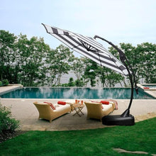 OROTLECT 11 Ft Cantilever Striped Sunbrella Umbrella with Base