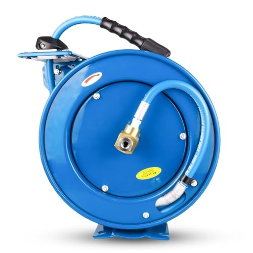 Rubber Pressure Wash Hose Reel 1/4 X 50' w/6' Lead-in