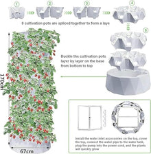 RWGOVLU Hydroponic Growing Kits 80 Holes Vertical Hydroponics Tower Automated Aeroponics, Indoor Garden Food-Grade PVC-U Pipes Hydroponic Planting Equipment with Pump, Ideal Gardening Gift