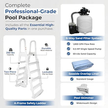 Blue Wave Belize 15-ft Round 52-in Deep Hard Sided Steel Frame Above Ground Pool with 6-in Steel Top Seats, 0.5 HP Sand Filter System, Ladder, Skimmer & Liner – 5,130-Gallon Capacity for Family Use