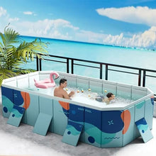 KJLYLPP Foldable Swimming Pool,Collapsible Pool, 5 Layers Thicken Sturdy Durable Portable Bath Tub Inflation Quick Drainage Wading Pools (185 * 138 * 53cm)