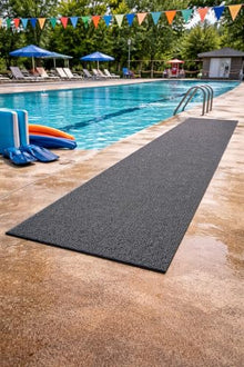 Commercial Drainage Spaghetti Mat – Heavy Duty Vinyl Loop Coil Mat for Pool Decks, Locker Rooms, Showers & Entryways – Non-Slip Drain-Through Design (Gray, 4’ x 60’)
