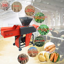 BEILOCKERY Hay Cutter and Kneading Machine 4-Blade Straw Crusher Pulverizer Grass Corn Straw Potato Tuber Animal Feed with Conveyor 880-1760LBS/H 220V 2.2KW