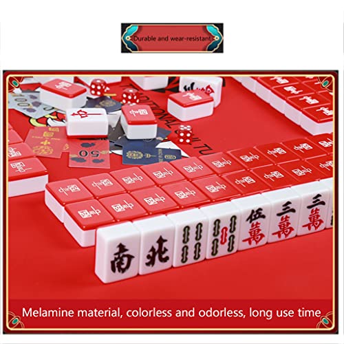 SHATONG Chinese Mahjong Game Set 144 Melamine Tiles Crystal Jade