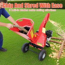 KARHDIR Wood Chipper Shredder Mulcher 7 Hp 212cc Gas Powered Heavy Duty All Steel Construction, 15: 1 Reduction Ratio 2 in 1 Multi-Function Ideal for Branches Twigs