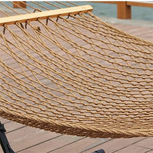 NEWCES Portable Hammock Portable Cotton Mesh Wooden Hammock Swing Chair for Yard Bedroom Porch Thick Canvas Anti-Roll Hammocks for Backpacking Beach (Size : Large)