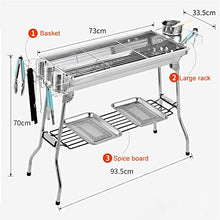 Portable Foldable Charcoal Outdoor Stainless Steel Smoker BBQ for Picnic Garden Terrace Camping Travel 3 5 People or More BBQ Grill