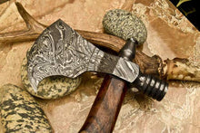Axe Damascus Steel 26" Natural Wood Handle Axe/Hand Forged Woodsman Axe