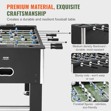 VEVOR Foosball Table 55 inch Standard Size Indoor Full Size for Home, Family, and Game Room Black