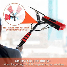 ZGLINMZ Water Fed Pole Brush Kit, Solar Panel Window Cleaner Cleaning Brush & Pole Kit Extendable Outdoor Window Cleaner W/Hose Squeegee, for Glass Solar Panel RV Pool(Size:24FT)