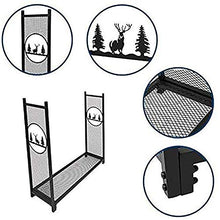 GFAZXDS Outdoor Firewood Rack 4ft,Large Heavy Duty Rustic Elk Log Wood Holder,Metal Kindling Logs Storage Stand for Fireplace Patio Deck Garden,Tall 50inch