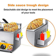 EliteBloom Commercial Gas Fryer,Stainless Steel Fat Fryer,with Basket and Lid,Freestanding Temperature Control,for Restaurant Home Fries Chip,6L+6L,6L