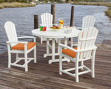 POLYWOOD® Palm Coast 5-Piece Round Farmhouse Dining Set in White