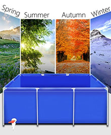 LZMZMQ Albercas para Adultos/Kiddie Pool Small, Rectangular Swimming Pools - for Indoor Outdoor Backyard Swim, Framed Clearance Pools/Above-Ground Pools for Adults(1x1x0.6m(3.2x3.2x1.9ft))