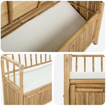 RJPLMFV Bamboo Garden Storage Bench 43.3 x 18.5 x 31.5 in