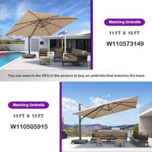 OROTLECT 660 Lbs High Capacity Heavy-duty Cantilever Offset Patio Umbrella Base With 4 Lockable Wheels Steel Weighted Base