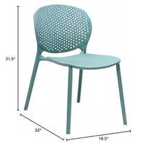 2xhome Set of 4 Patio Dining Chairs | Modern Stackable Outdoor Pool Side Chair | Weather Resistant Plastic for Yard, Porch, Balcony, Kitchen, Teal