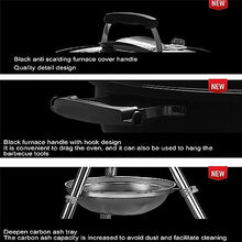 Portable Charcoal Grill with Wheels, BBQ Coal Kettle Grills with Anti-scald Handle, Built-in Thermometer and Collapsible Grill, Space-saving and Easy To Clean, For Travel, Outdoor Cooking