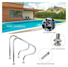 Pool Handrail Pool Stair Rail Pool Railings Stainless Steel Pools Grab Rail Safety Handle, Stair Railing for Indoor Outdoor Inground Swimming Pools(2 pcs)