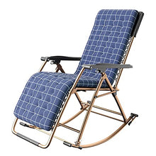 HYUIO Rocking Chair,Portable Camping Chairs,Simple Balcony Rocking Chair,Gravity Outdoor Folding Recliner,Patio Rocking Gravity Outdoor Folding Recliner,Stable Suppor,Blue (Grey)