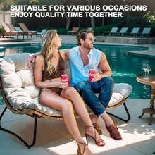 Crestlive Products Outdoor Loveseat, Patio Conversation Set (2PCS Beige)