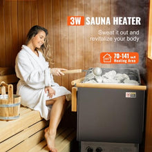Electric Sauna Heater Stove, 3KW Spa Sauna Room Steam Generator, Internal Controller Overheating Protection, Temperature Control and Time Control, Relieve Fatigue