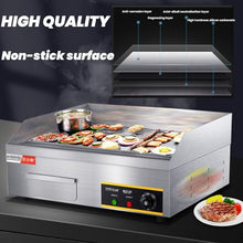 XQZMZSCP 2900W 21.6Inch Commercial Electric Griddle Flat Top Grill Hot Plate BBQ Non-Stick Flat Large Countertop Griddle Adjustable Thermostatic Control