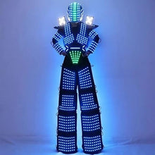 Gracecolorlife LED Robot Costume RGB Helmet Stilts Walker Suit Black (L)