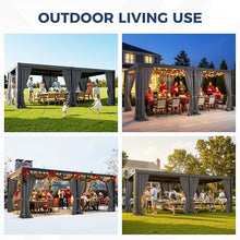 12' x 20' Pergola with Adjustable louvered Roof and Aluminum Frame