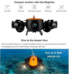 G GENEINNO 150M Tether Titan Underwater Drone ROV AUV with 4K UHD Camera T1 Pro 150m