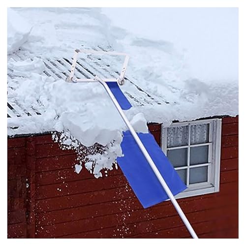 WGFXYBFY Extendable Pole Snow Roof Rake, Aluminum Snow Roofing Shovel, with Non-Slip Handle, Rollers and Oxford Cloth Slide for Removing Snow, Leaves,30FT