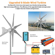 Wind Turbine Kit 400W 12V with 6 Blade, Wind Generator Kit with solar wind hybrid Charge Controller, Wind Power Generator for Marine, RV, Home, Windmill Generator Suit for Hybrid Solar Wind System