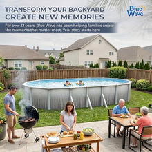 Blue Wave Martinique 12x24-ft Oval 52-in Deep Hard Sided Steel Wall Above Ground Pool with 7-in Top Seats, 6-in Verticals, Skimmer & Vinyl Liner - 6,300 Gallon Cap for Family Swimming & Recreation