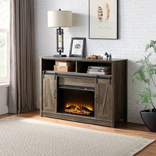 Acme Tobias Fireplace in Rustic Oak Finish